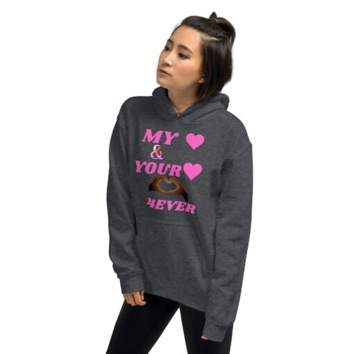 Unisex Hoodie With Pink Design | MY HEART AND YOUR HEART TOGETHER FOREVER - Image 2