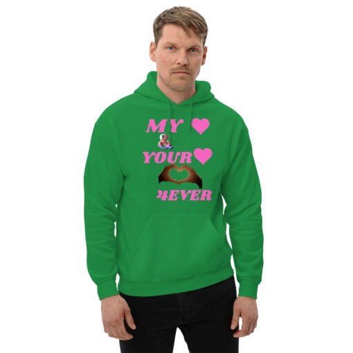 Unisex Hoodie With Pink Design | MY HEART AND YOUR HEART TOGETHER FOREVER - Image 5