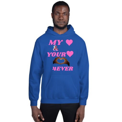 Unisex Hoodie With Pink Design | MY HEART AND YOUR HEART TOGETHER FOREVER - Image 3