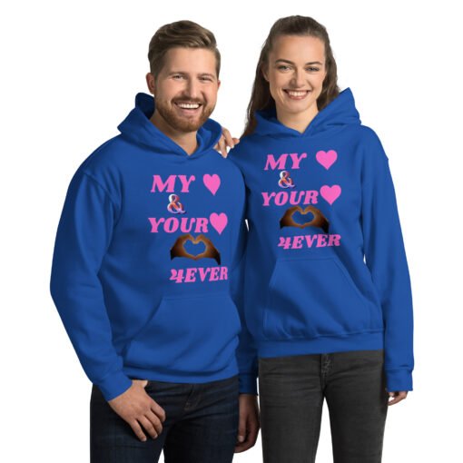 Unisex Hoodie With Pink Design | MY HEART AND YOUR HEART TOGETHER FOREVER - Image 11