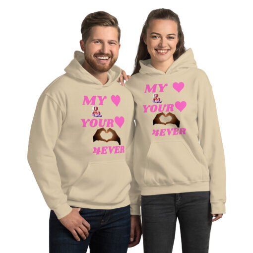 Unisex Hoodie With Pink Design | MY HEART AND YOUR HEART TOGETHER FOREVER - Image 17