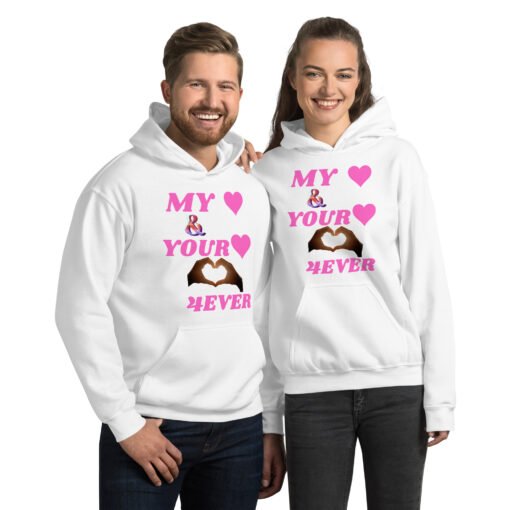 Unisex Hoodie With Pink Design | MY HEART AND YOUR HEART TOGETHER FOREVER - Image 19