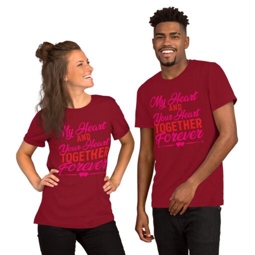 Regalviese Unisex T-shirt from the "My Heart And Your Heart Together Forever" Collection