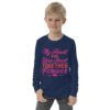 Youth Long Sleeve Tee with a heartwarming design from the "My Heart And Your Heart Together Forever" collection, available at Regalviese.