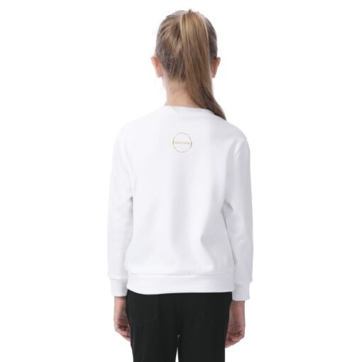 Kid's Heavy Fleece White Sweatshirt MHAYHTF - Image 4