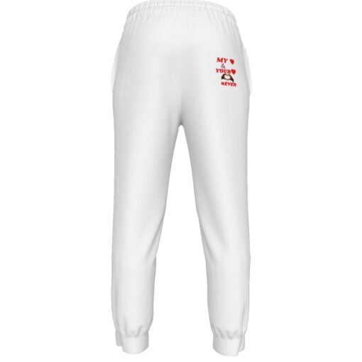 Kid's Casual White Pants With Red Design - Image 2