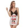 Women's Back Straps Cami Dress With Lace MHAYHTF Red by Regalviese