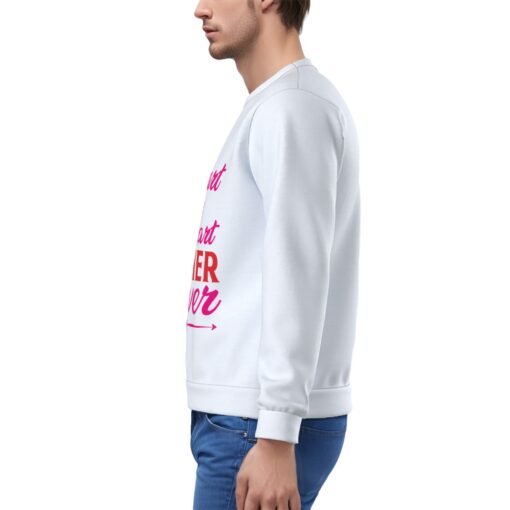 Men's Heavy Fleece White Sweatshirt MHAYHTF - Image 2
