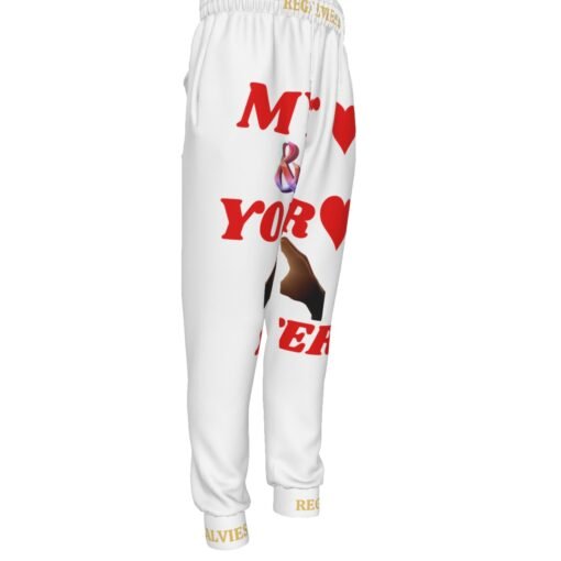 Men's White Sweatpants With MHAYHTF Red Design - Image 3