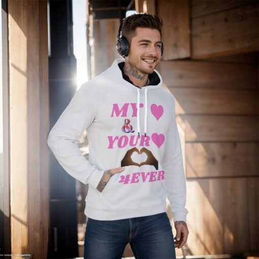 Men's Pullover Hoodie MHAYHTF Pink - Image 2