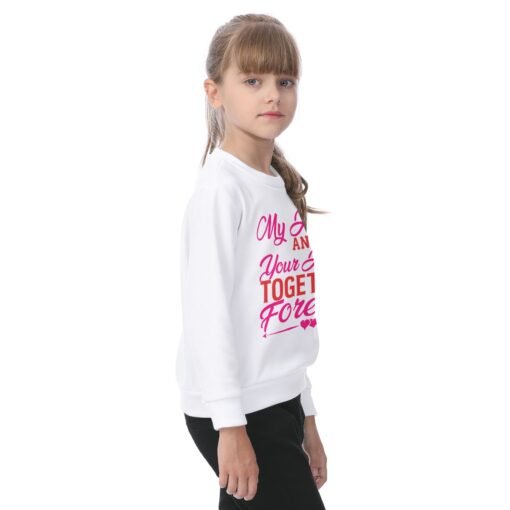 Kid's Heavy Fleece White Sweatshirt MHAYHTF - Image 2
