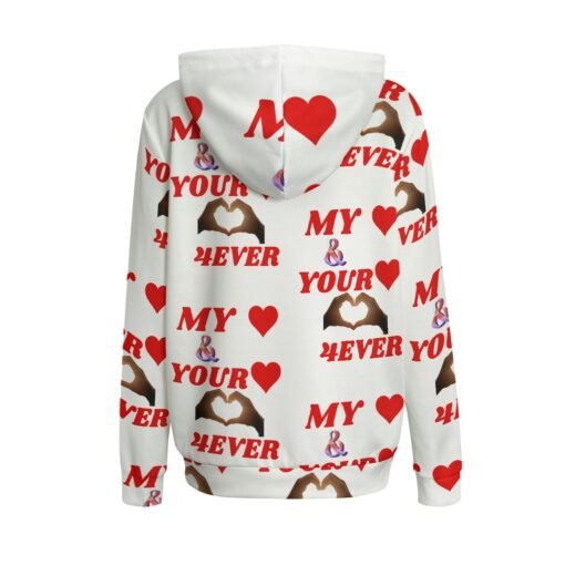 Women's Pullover White Interlock Hoodie Interlock With Red MHAYHTF Design - Image 2