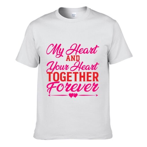 Regalviese Men's T-shirt MHAYHTF Cotton from the MY HEART AND YOUR HEART TOGETHER FOREVER Collection