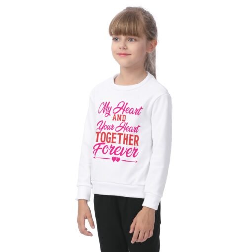 Kid's Heavy Fleece White Sweatshirt MHAYHTF - Image 3